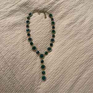 Emerald green costume necklace